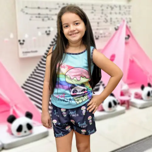 Pijama Regata + Short - Panda