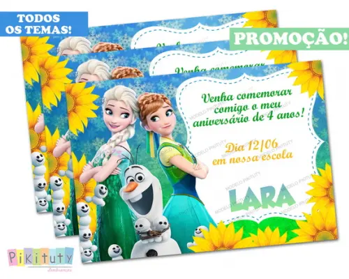Promoção! Convite 10x7 - Frozen Fever