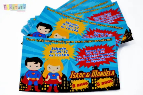 Promoção! Convite 10x7 - Heróis