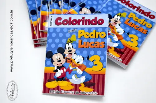 Revista Colorir 10x7 cm Mickey