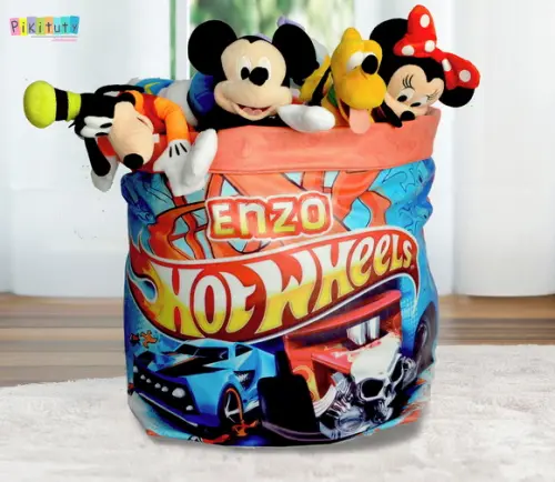 Saco/cesto Organizador de Brinquedos - Hot Wheels