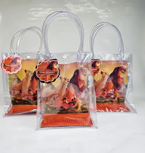 Sacola Cristal com Tag Dupla - Rei Leão