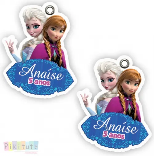 Tag com recorte especial e ilhós Frozen