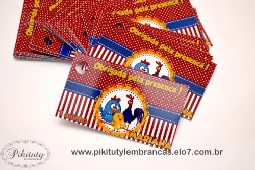 Tags com furo - Galinha Pintadinha
