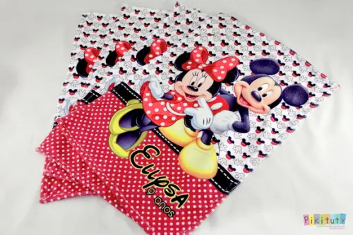 Toalha Lavabo c/impressão total - Mickey e Minnie