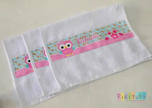 Toalhinha personalizada - Corujas