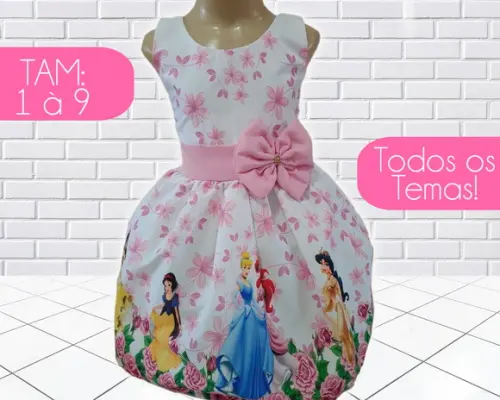 Vestido Infantil Princesas Disney