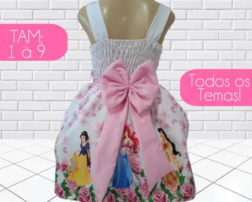 Vestido Infantil Princesas Disney