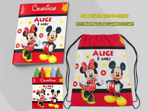 Kit Mochila e Revista  de colorir Personalizada