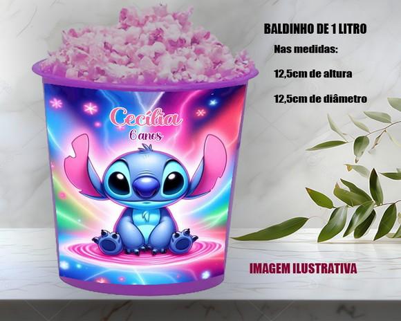 Balde de Pipoca para Lembrancinhas do Stitch