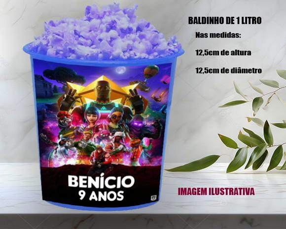 Balde de Pipoca para Lembrancinhas Fortnite