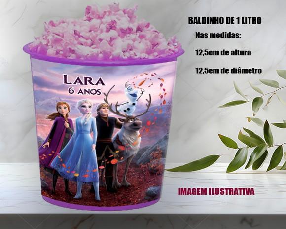 Balde de Pipoca para Lembrancinhas Frozen