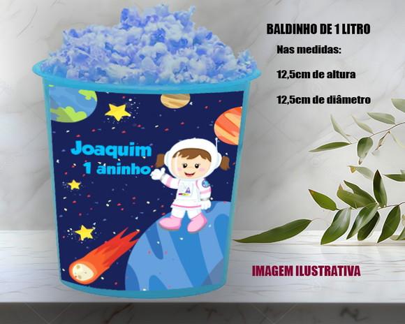 Balde de Pipoca Personalizado Astronauta