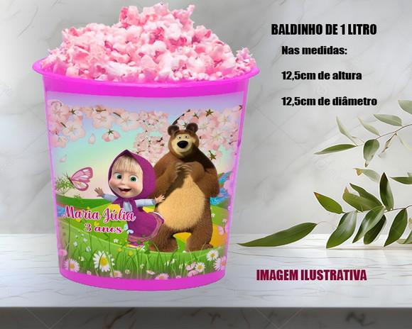 Balde de Pipoca Personalizado da Marsha e o Urso