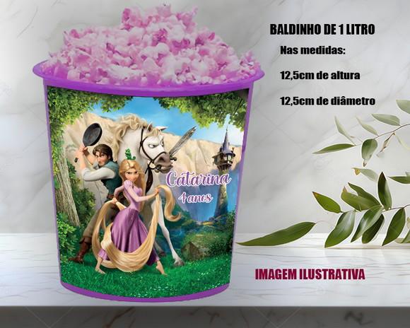 Balde de Pipoca Personalizado da Rapunzel
