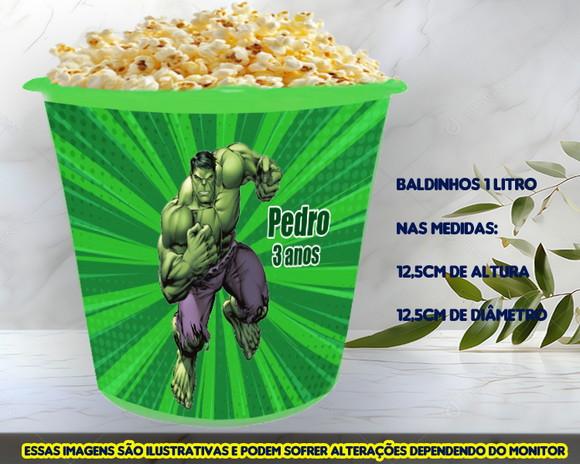 Balde de Pipoca Personalizado do Incrível Hulk