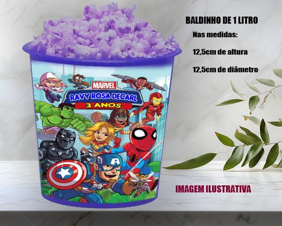Balde de Pipoca Personalizado Doa Vingadores