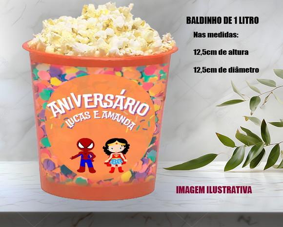 Balde de Pipoca Personalizado Super Heróis