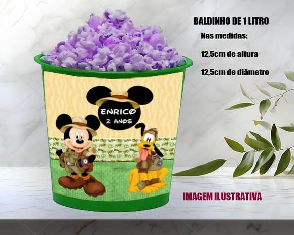 Baldinho de Pipoca Personalizado do Mickey Safari