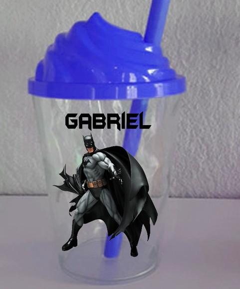 Copo com Tampa Chantilly do Batman
