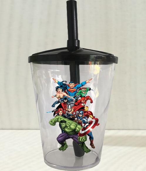 Copo Twister Personalizado do Vingadores Super Heróis
