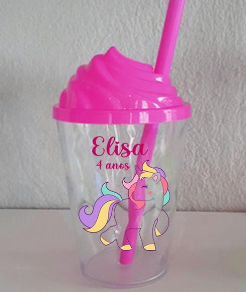 Copo Twiter com a Tampa Chantily Unicornio