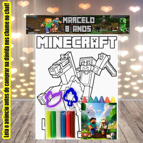 Kit Colorir + Massinha de Modelar do Minecraft