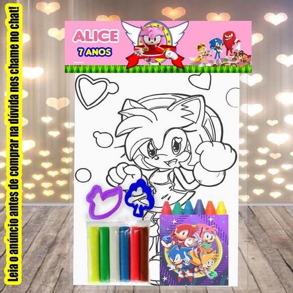 Kit Colorir +massinha de Modelar Amy Rose Sonic