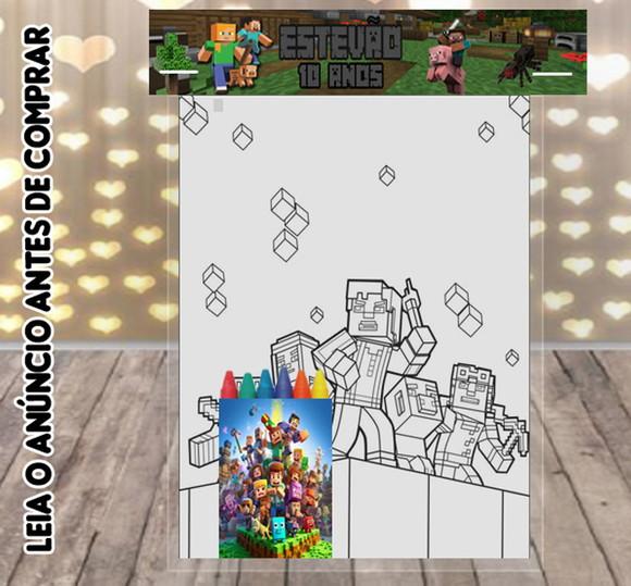 Kit Colorir do Minecraft com Giz de Cera
