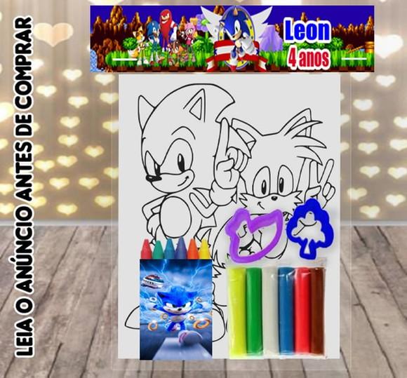 Kit Colorir+kit Massinha de Modelar do Sonic