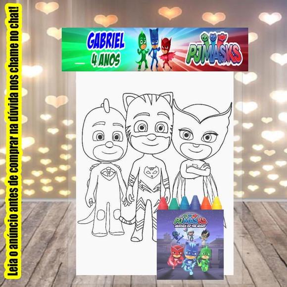 Kit Desenhos de Colorir com Giz de Cera Pj