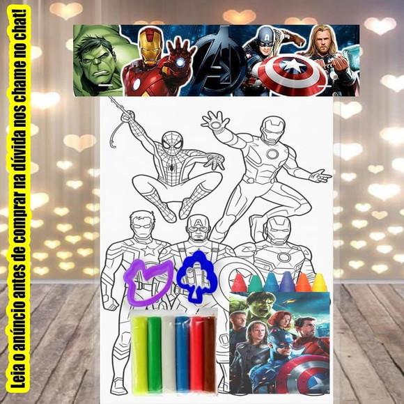 Kit Lembrancinhas Colorir+massinha de Modelar dos Vingadores