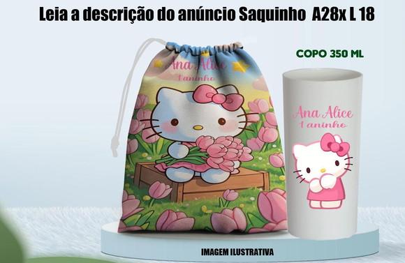 Kit Lembrancinhas Hello Kity Saquinho Surpresa e Copo