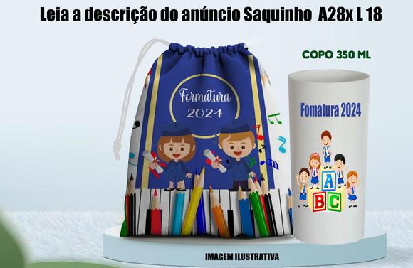 Kit Lembrancinhas Formatura Saquinho Surpresa e Copo