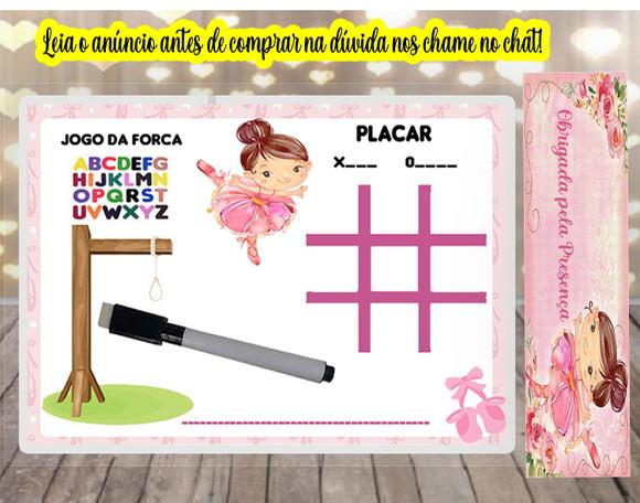 Lousa com Joguinhos Personalizado Bailarina