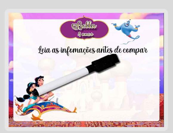 Lousa Magica Personalizada de Lembrancinhas Aladim e Jasmine