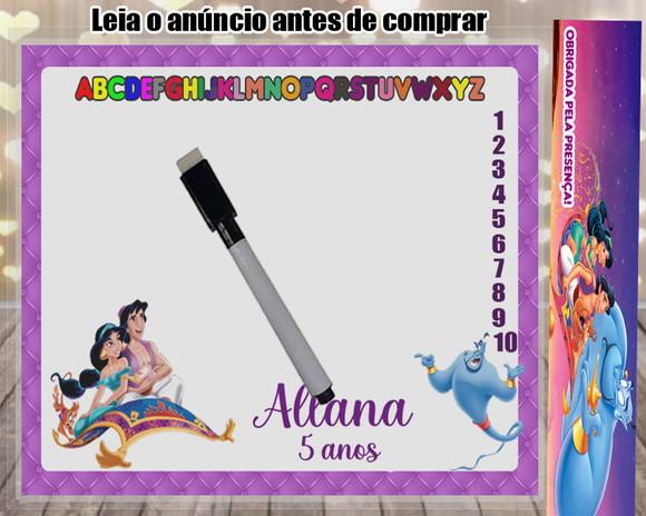 Lousa Personalizada para Lembrancinhas Jasmine e Aladim