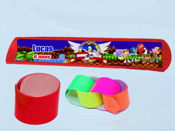 Pulseira Bate e Enrola Aniversario do Sonic