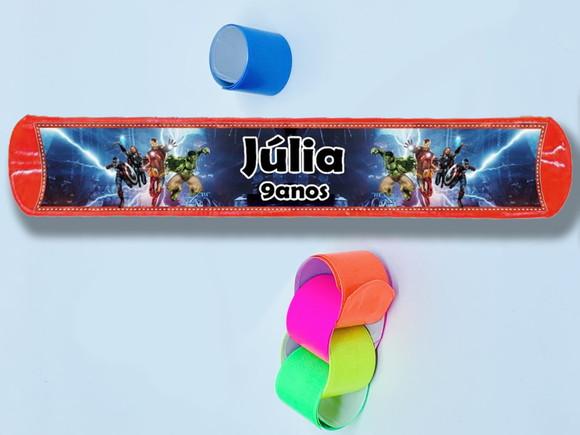 Pulseira Bate e Enrola dos Lembrancinhas Vingadores