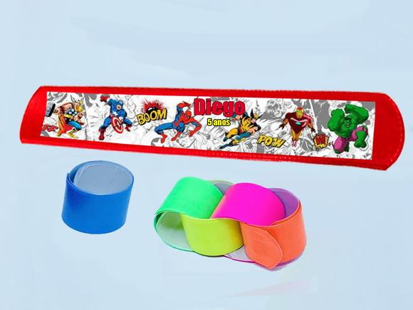 Pulseira Bate e Enrola Infantil Personalizado dos Vingadores