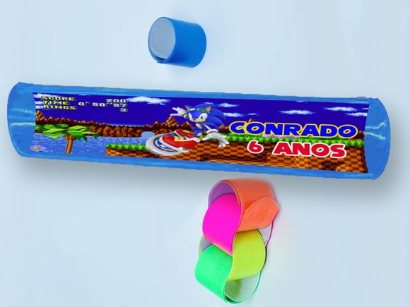 Pulseira Bate e Enrola Personalizada do Sonic Cores Sortidas