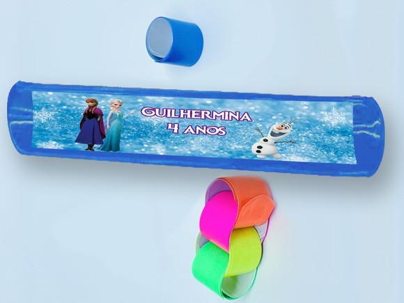 Pulseira Bate e Enrola Personalizado Frozen Cores Sortidas