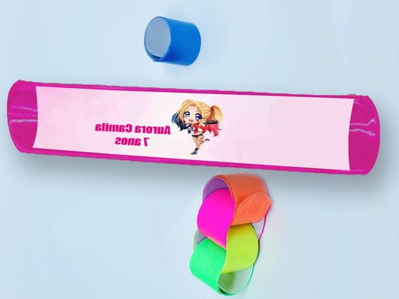 Pulseira Bate Enrola Personalizada da Arlequina
