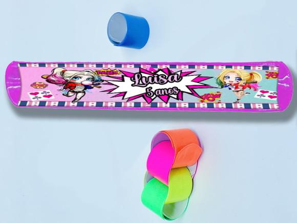 Pulseira Bate Enrola Personalizada da Arlequina