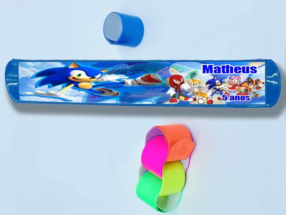 Pulseira Personalizada Bate e Enrola do Sonic