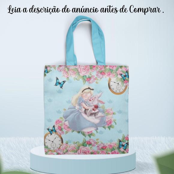 Sacolinha de Tecido Ecobag da Alice no Pais das Maravilhas