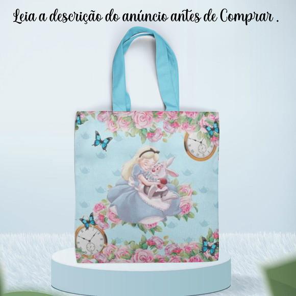 Sacolinha de Tecido Ecobag da Alice no Pais das Maravilhas