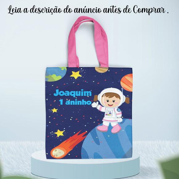 Sacolinha de Tecido Personalizada Astronauta Menina