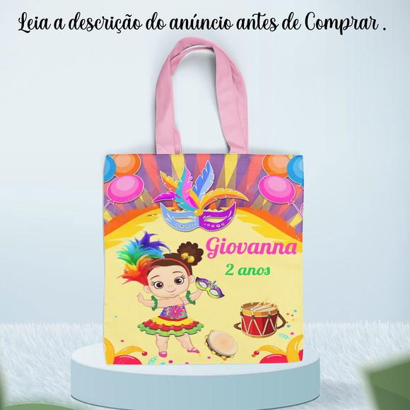 Sacolinha de Tecido Personalizada Bloquinho de Carnaval