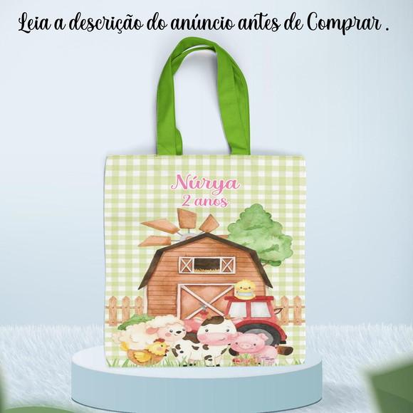 Sacolinha de Tecido Personalizada da Fazendinha Meninas